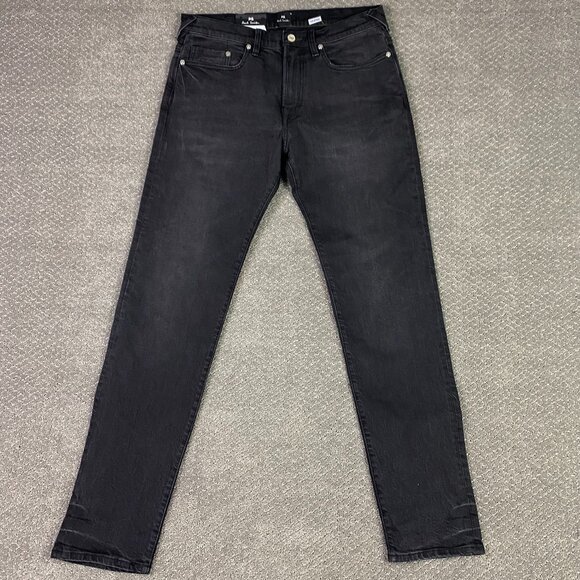 NWT Paul Smith Tapered Fit Black Organic Stretch Jeans Men's 30 Measure 32 x 31 - Picture 1 of 16